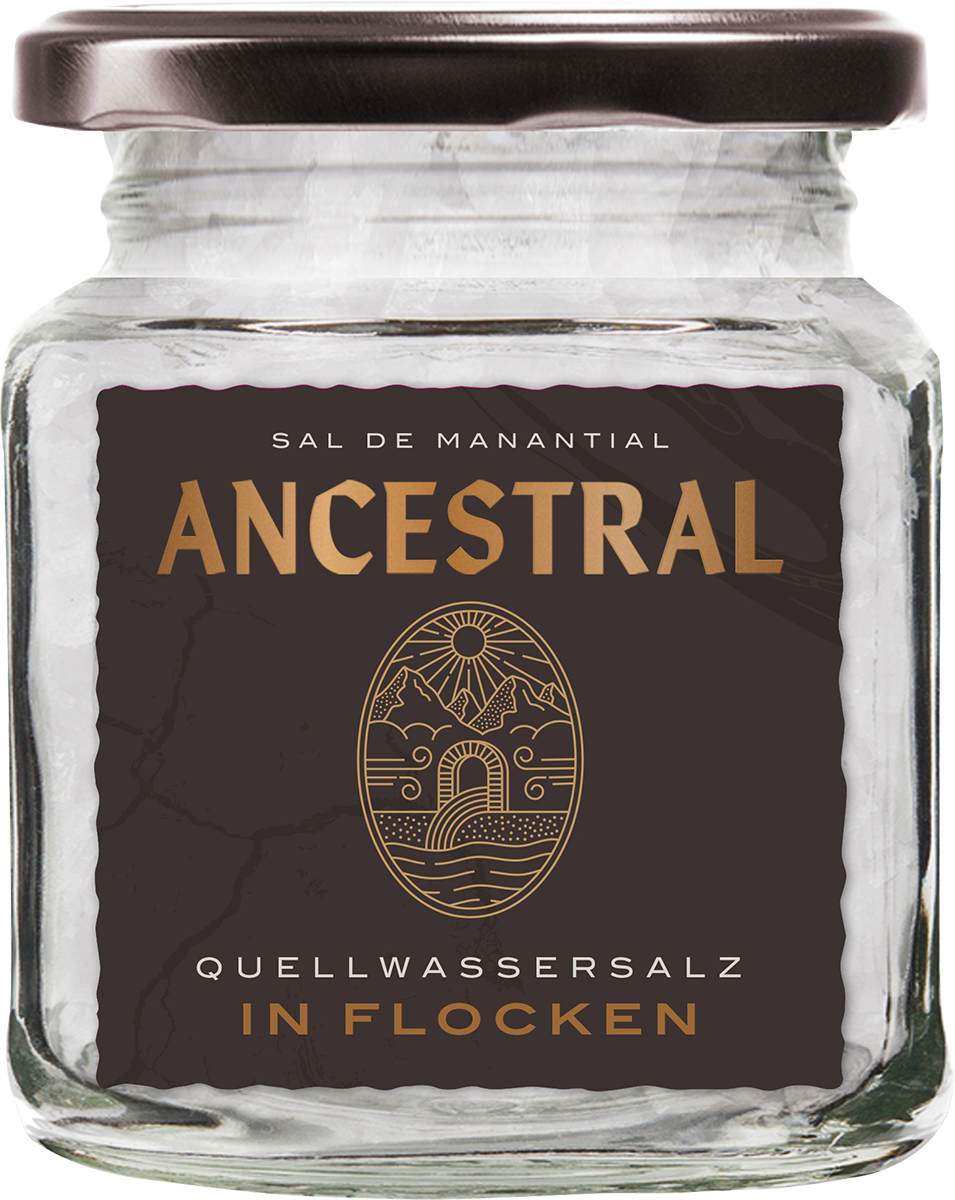 7352540 Ancestral Sal de Manantial en Escamas im Glas